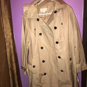 Michael Kors hooded British khaki camel trench